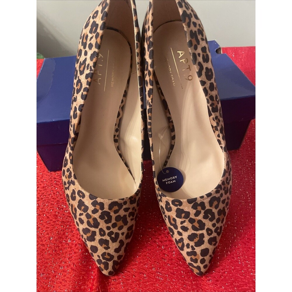 New Cheetah 3” Heels Apt 9 Memory Foam Tinsleyy 9.5